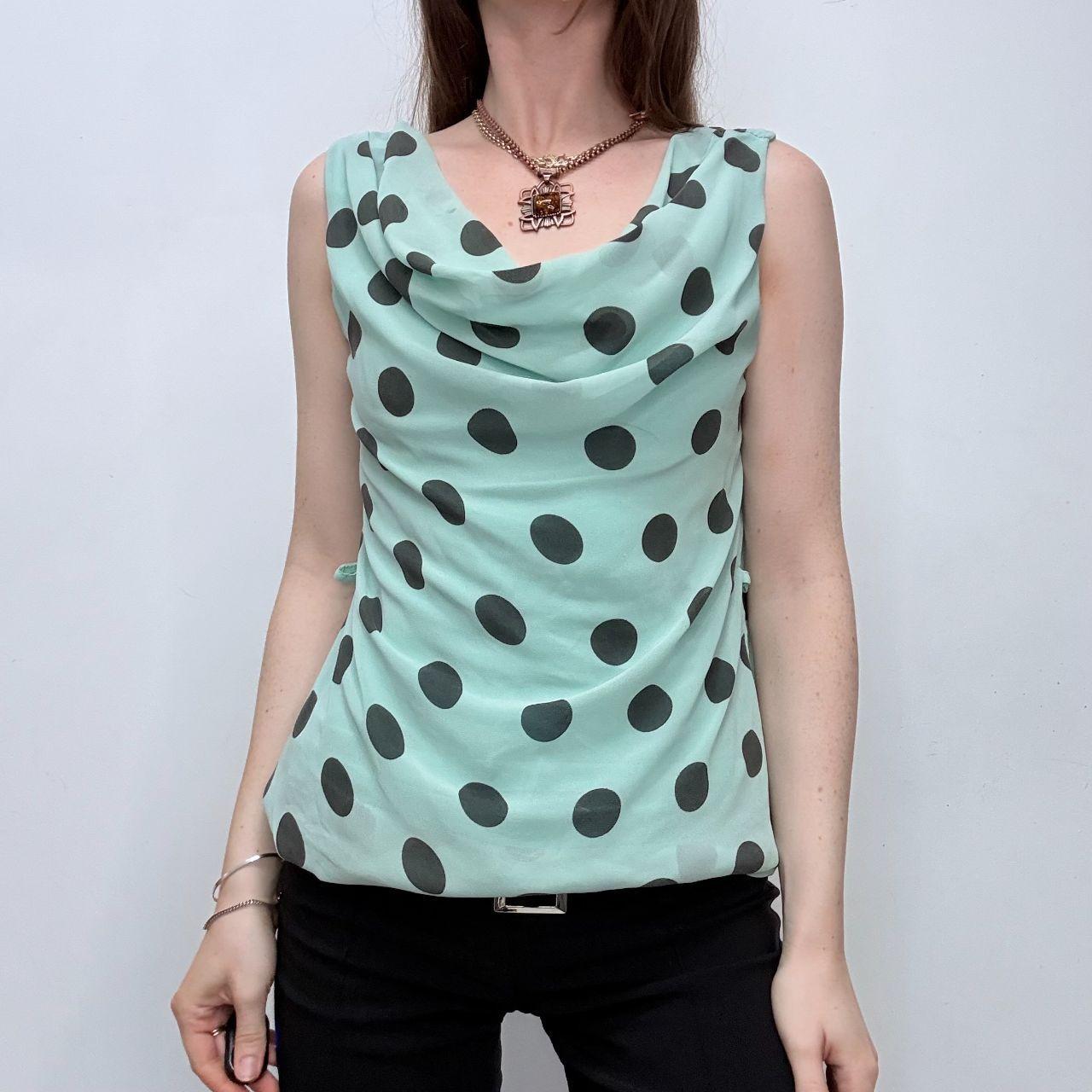 Slouchy silk polka dot vest