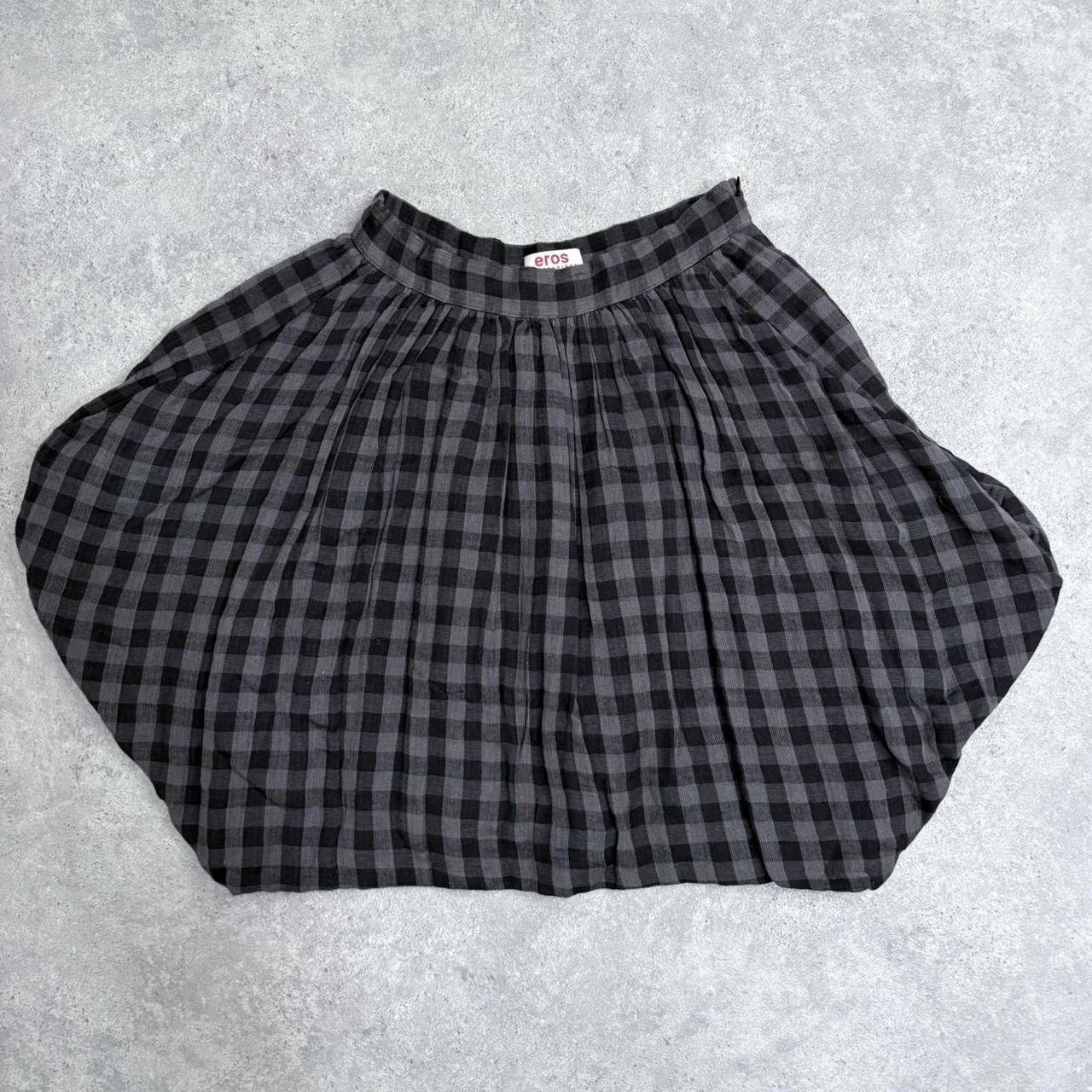 Checked tartan layered puff skirt