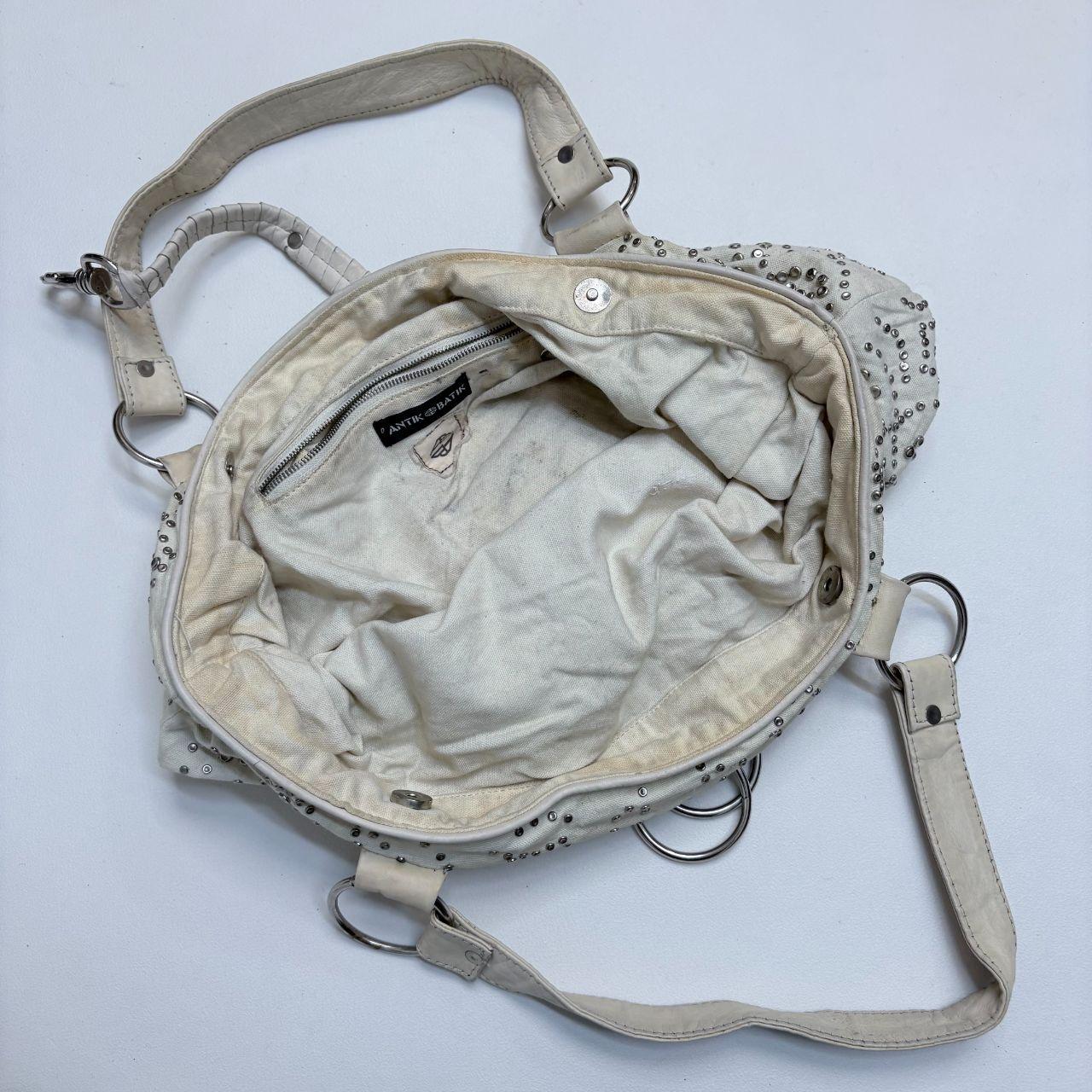 Cream studded slouchy hobo bag