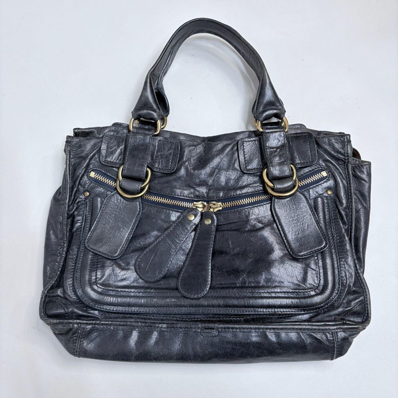 Chloé leather bay bag in navy
