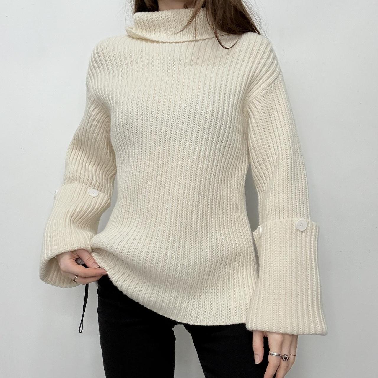 Cream chunky knit flared jumper