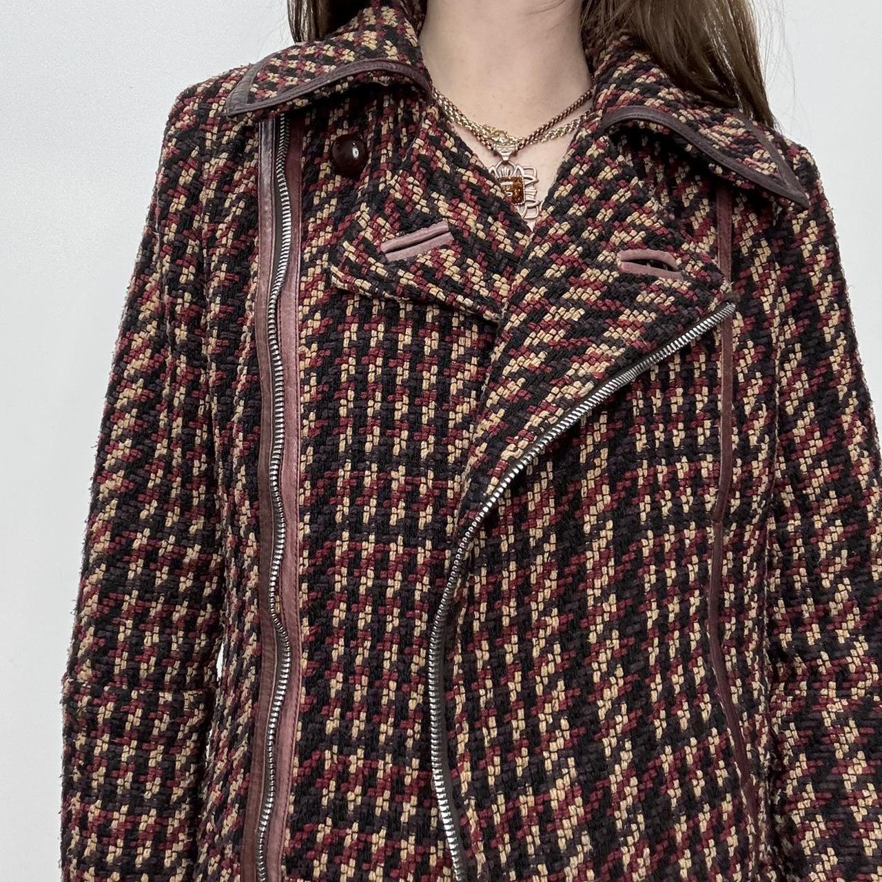 Diesel tweed wool asymmetric pea coat