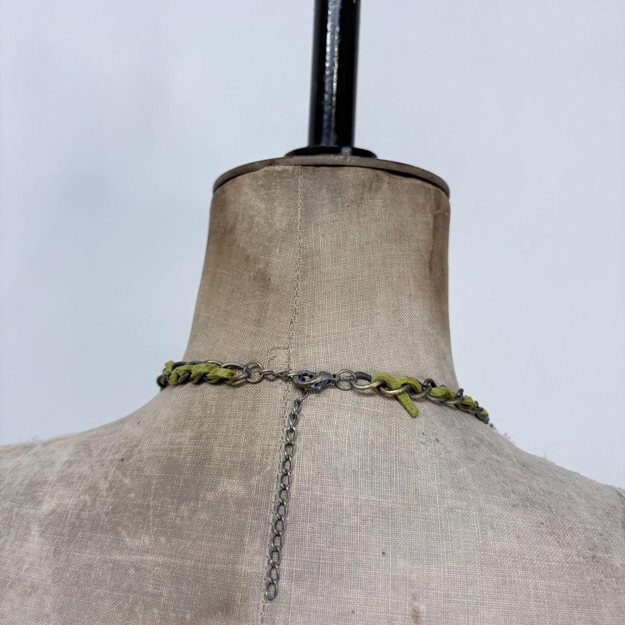 Boho hanging beaded charm necklace