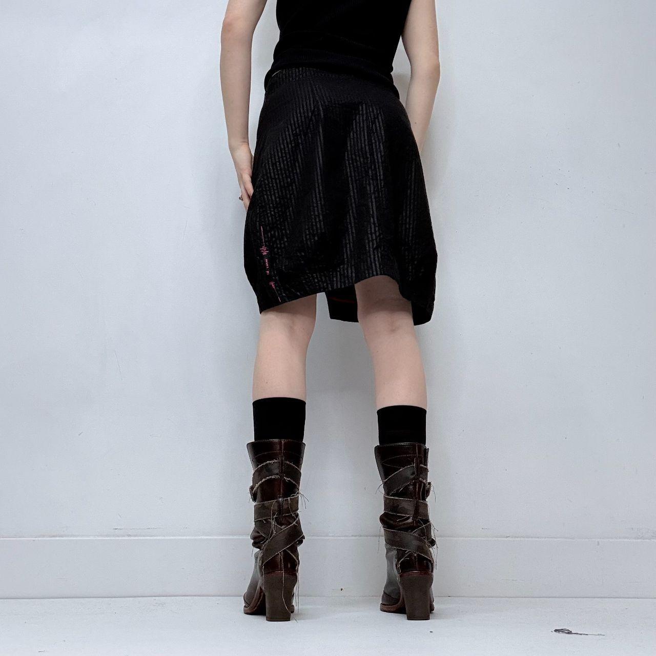 Pinstripe slit front cop copine skirt