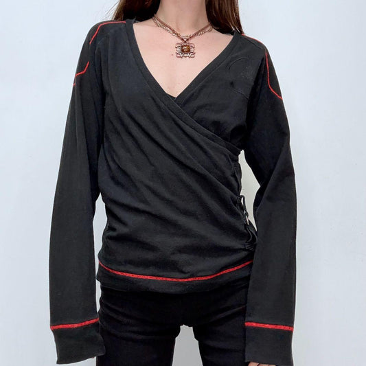 Black cotton wrap Ferrari t-shirt
