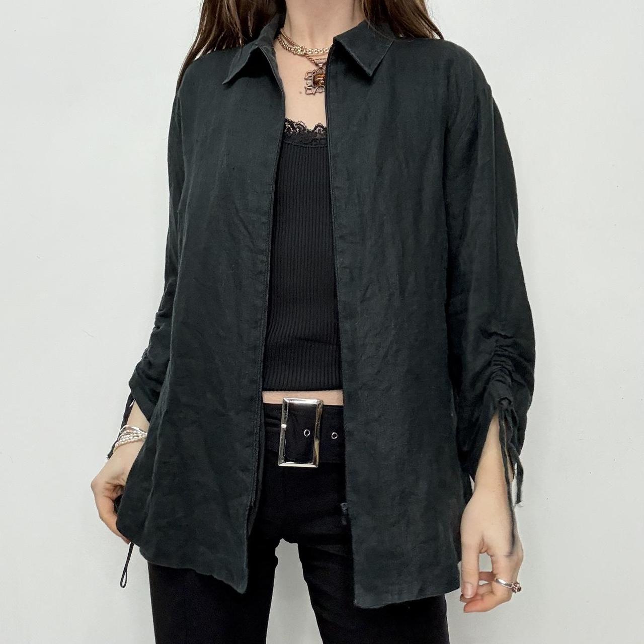 Slouchy black linen shirt