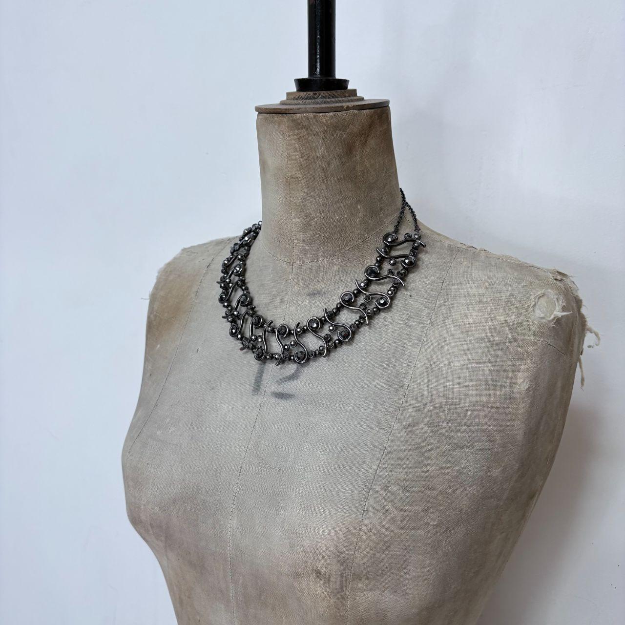 Chunky dark black metal grunge necklace