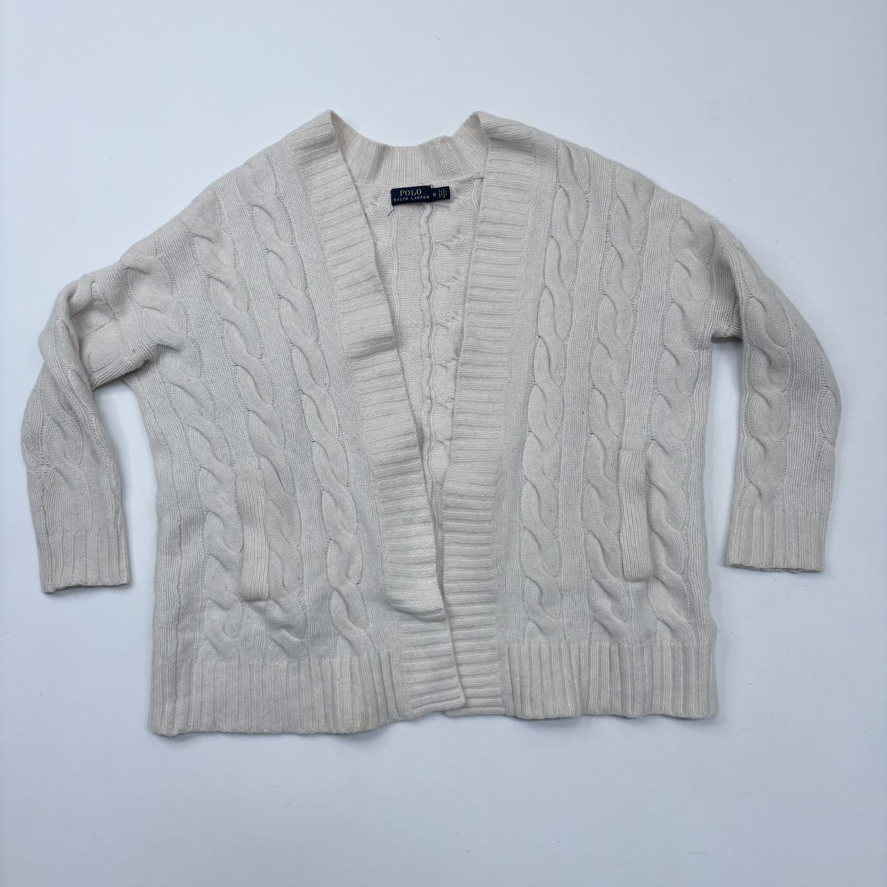 Cream chunky cable knit Ralph Lauren cardigan