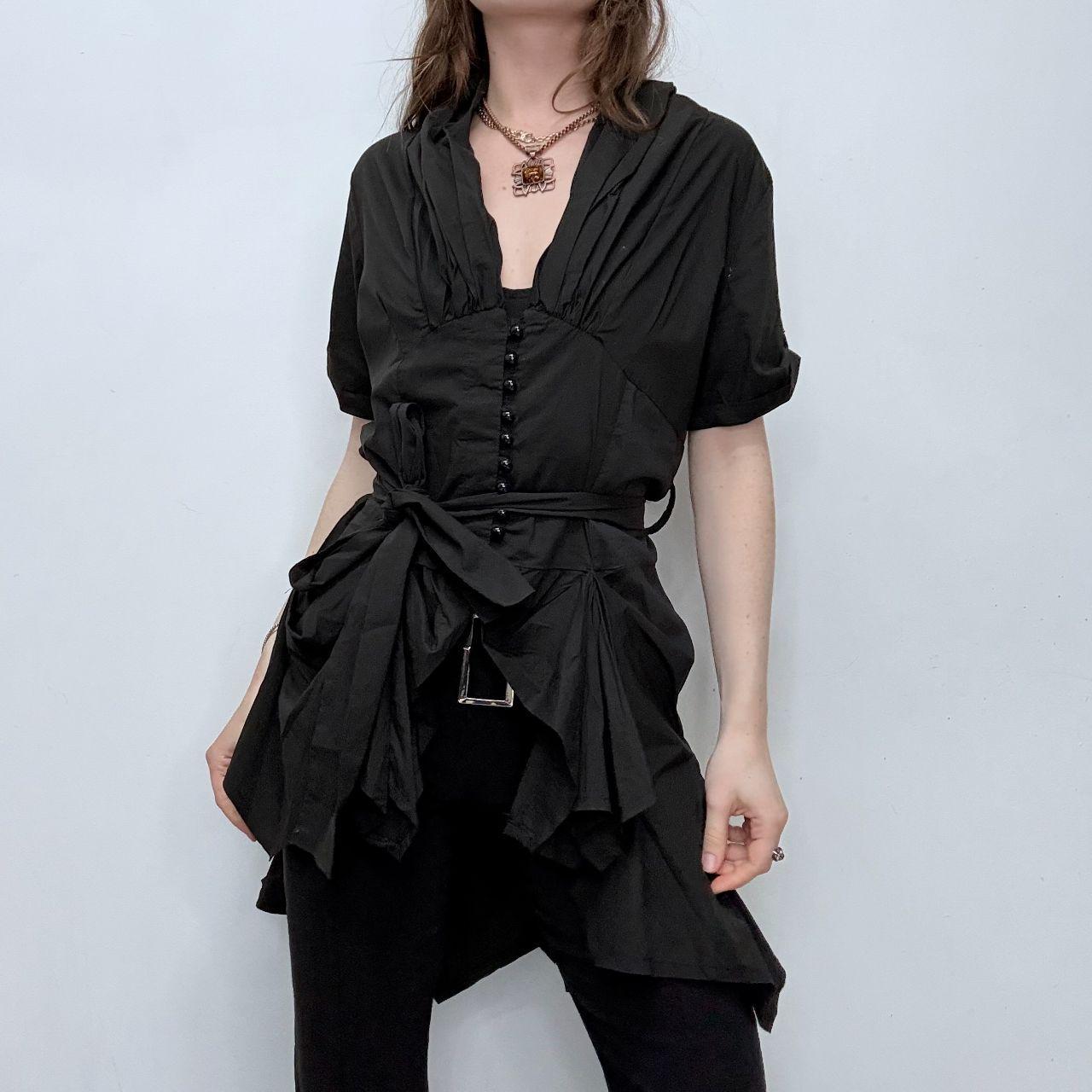 Black gathered gothic flared top