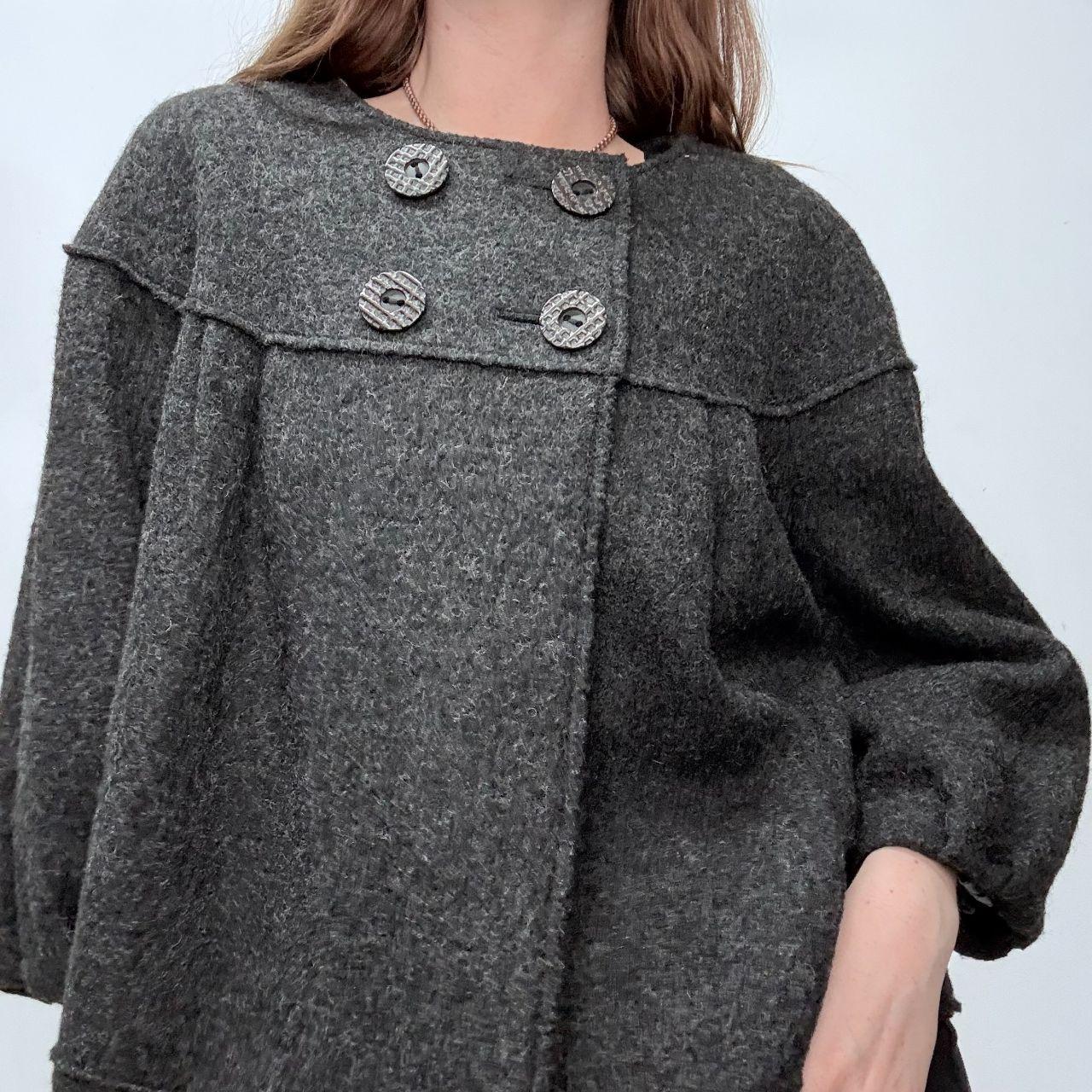 Grey wool puff peacoat