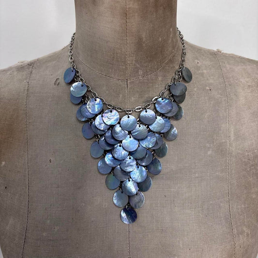 Chain layered shell necklace