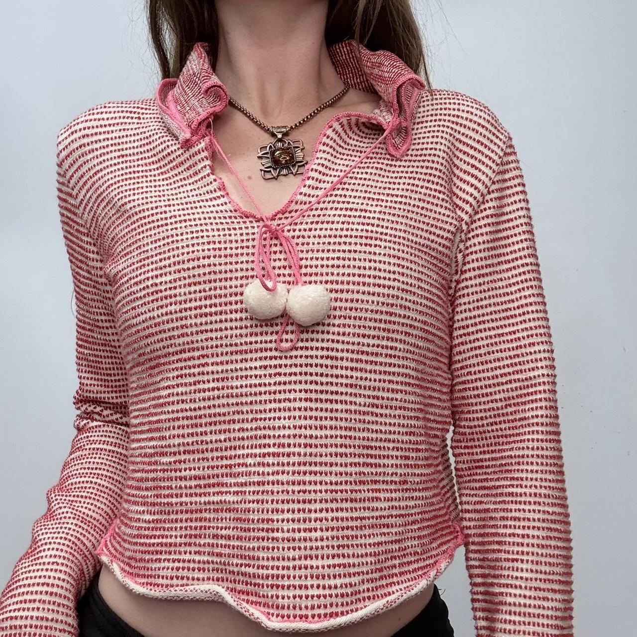Pink flared cropped knit diesel jumper