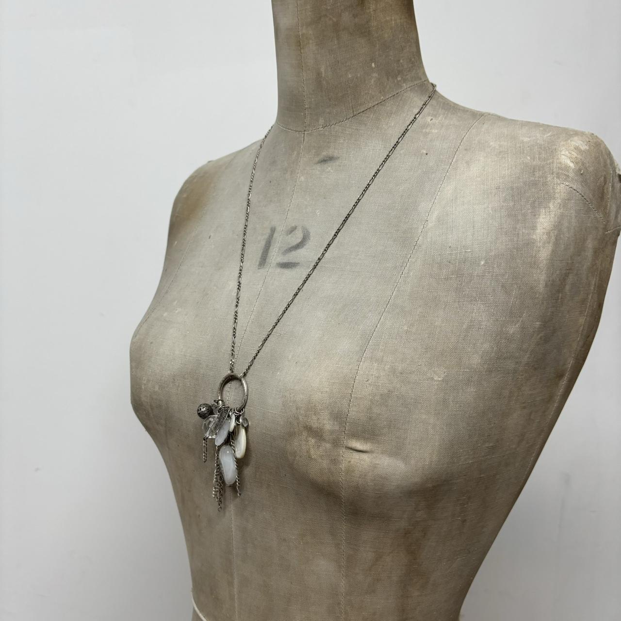 Silver heart charm necklace