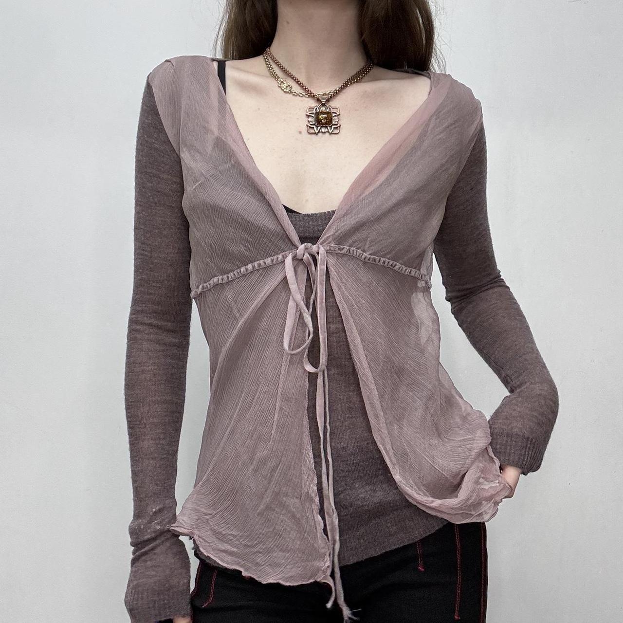 Sheer layered floaty knitted top