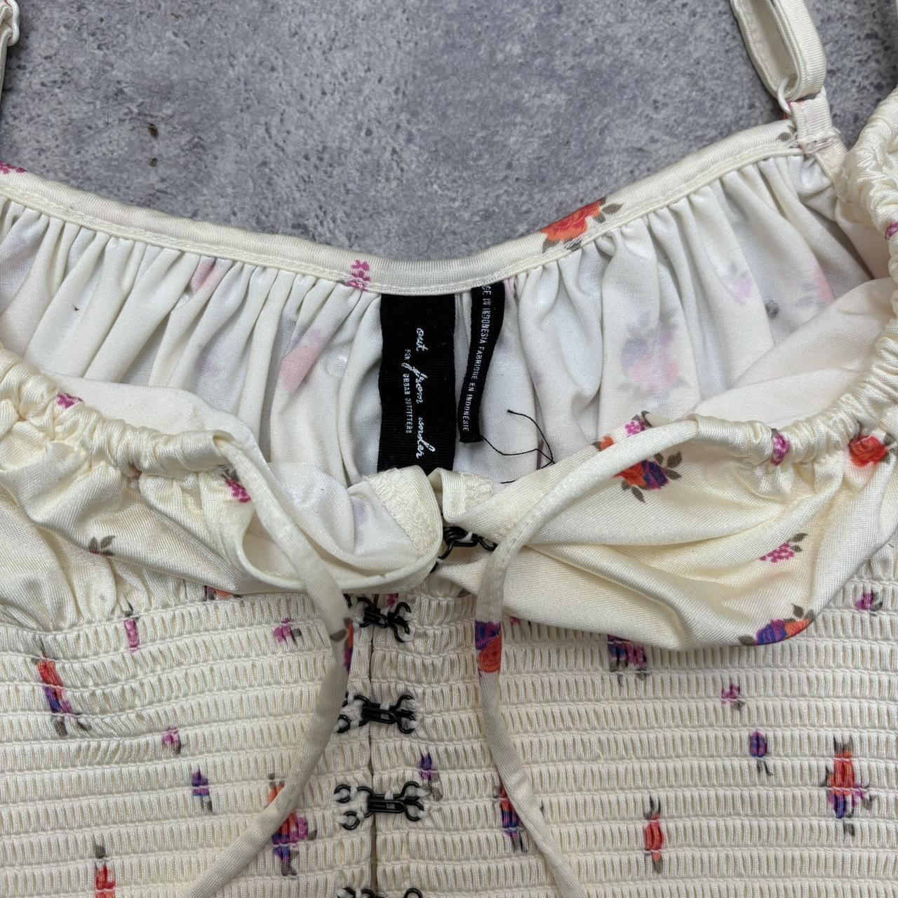 Floral satin corset top