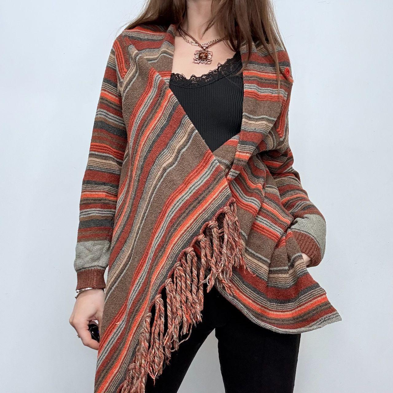 Pinstripe hippie rug cardigan