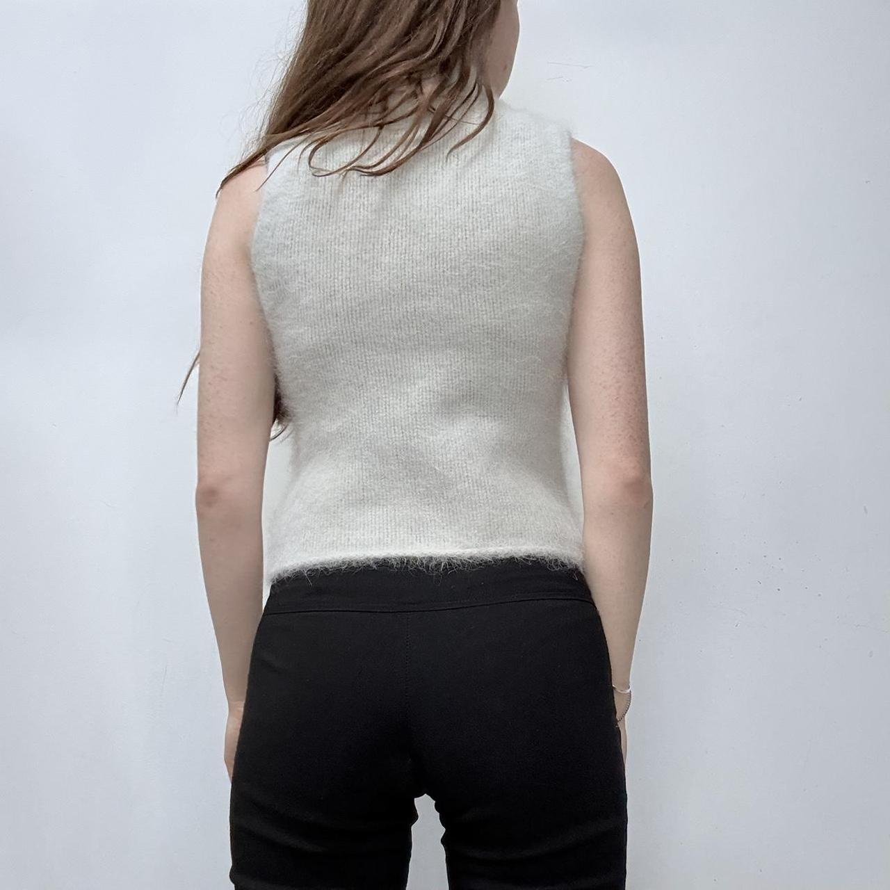 Fluffy angora knitted vest top