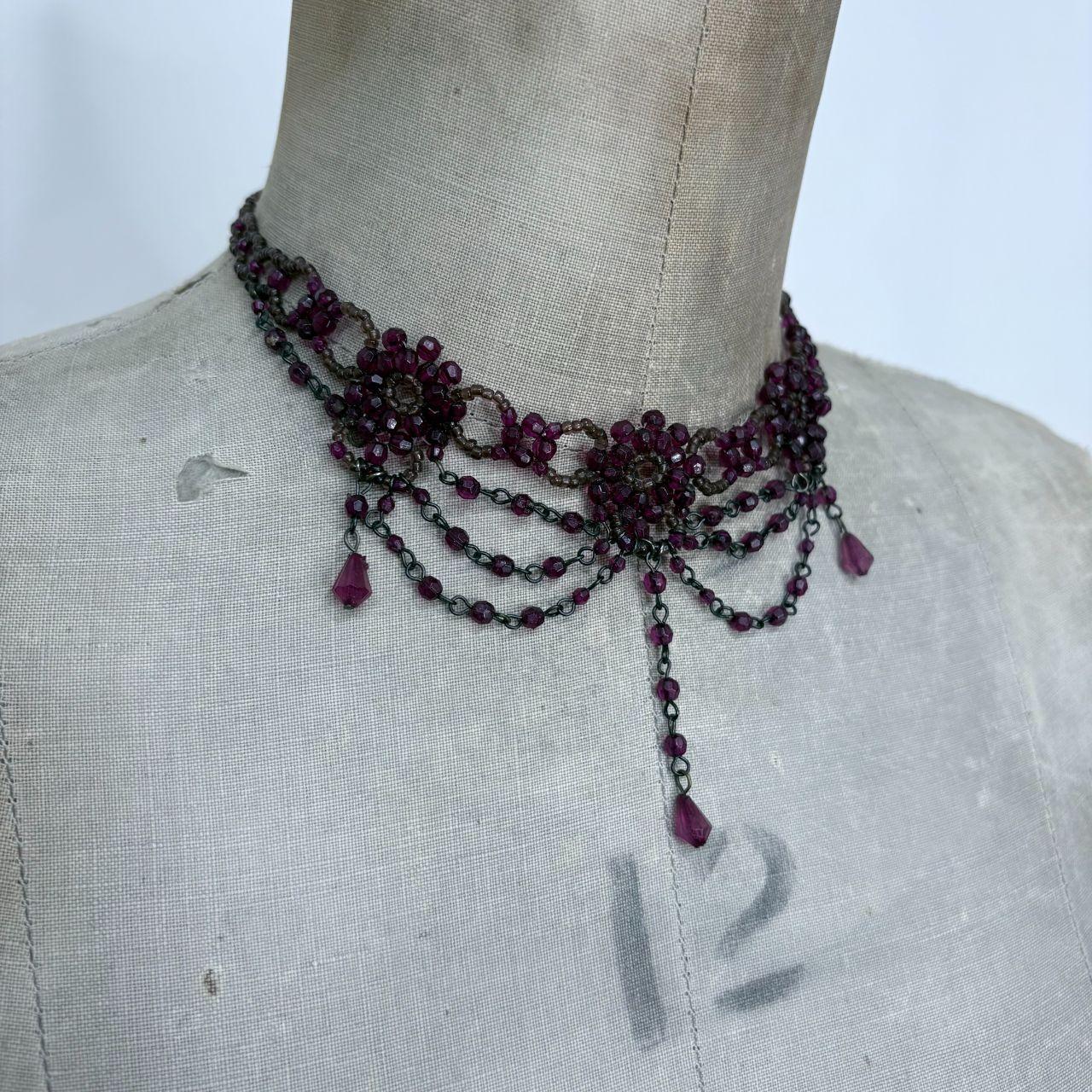 Beaded gothic grunge necklace