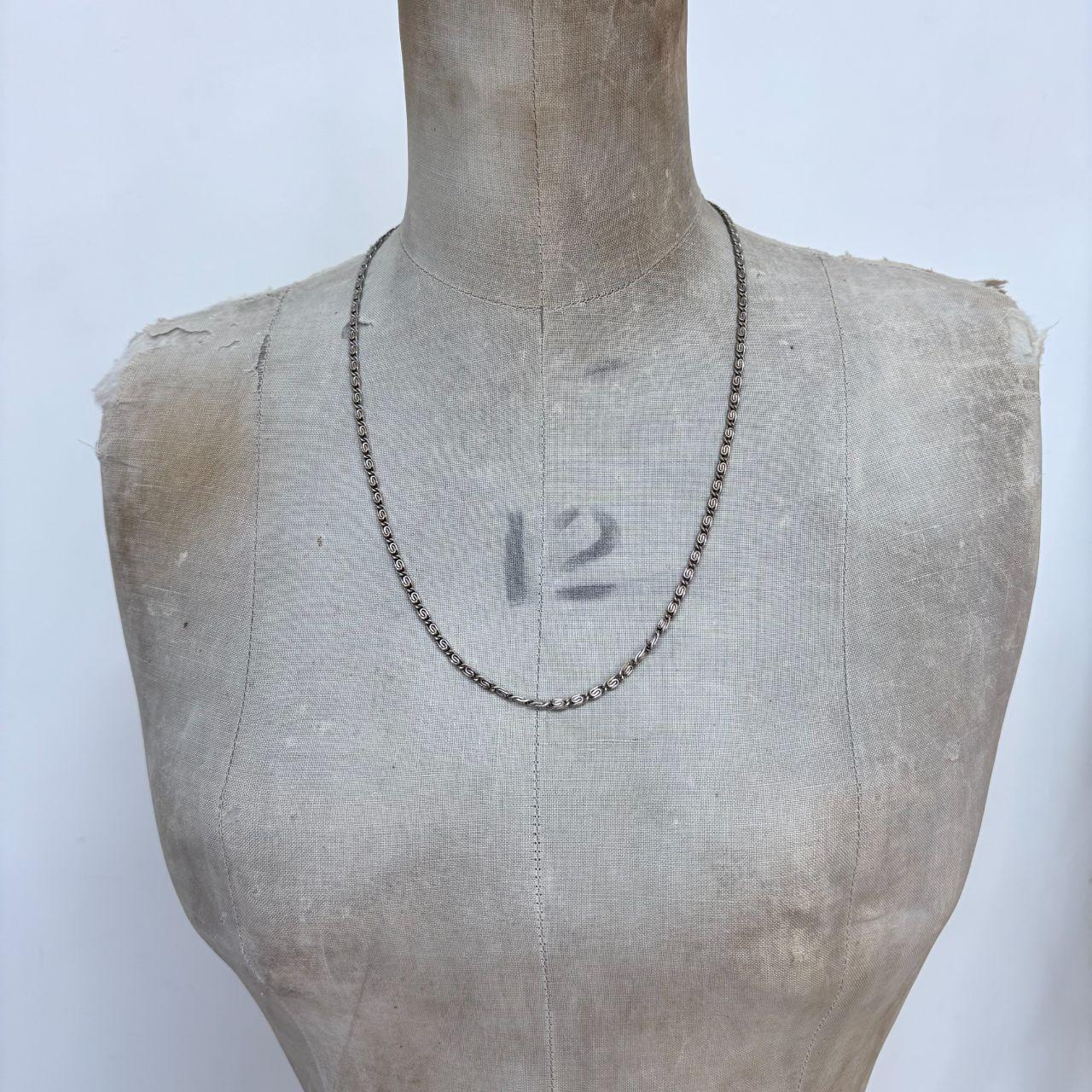 Silver flat link chain necklace