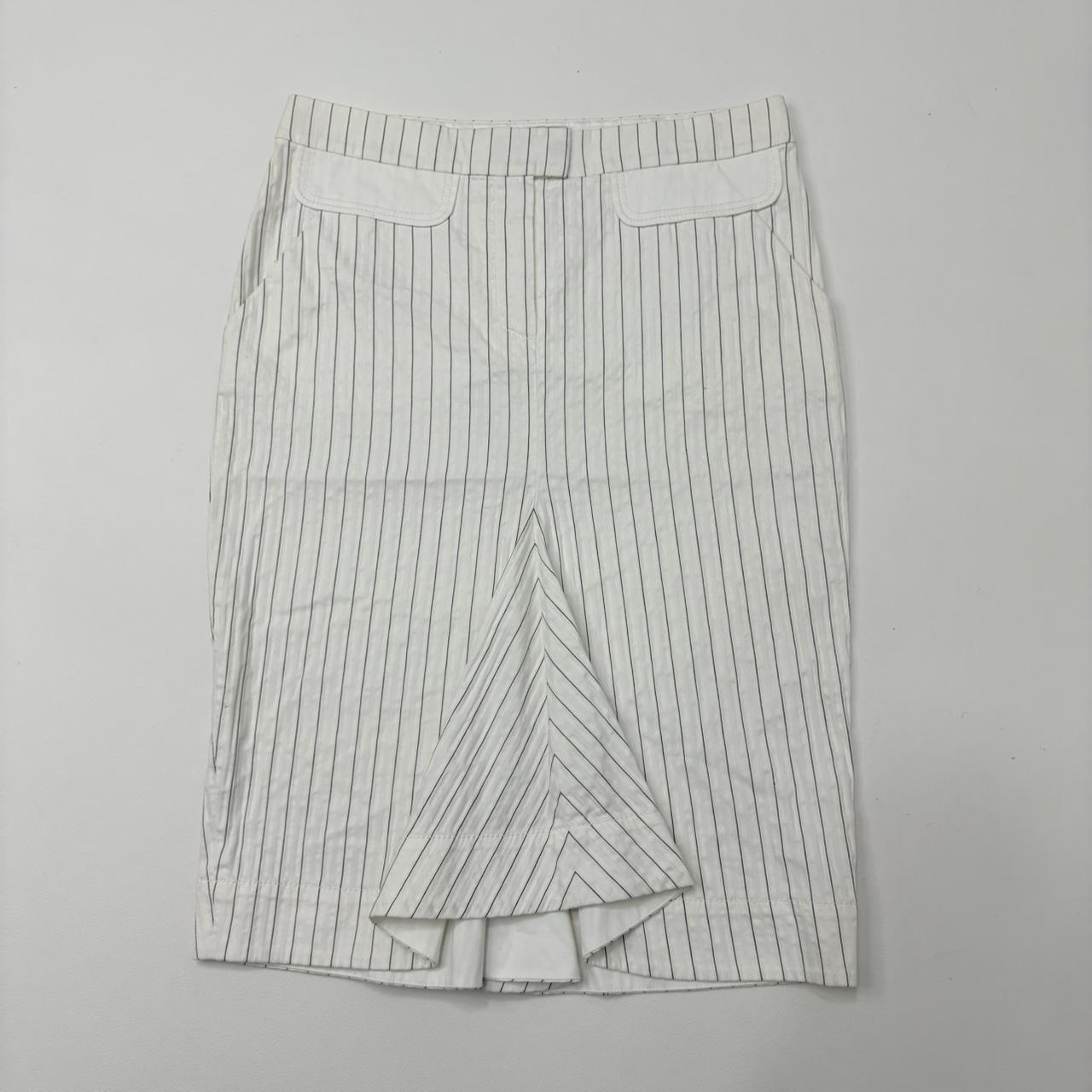 White pinstripe kenzo midi skirt