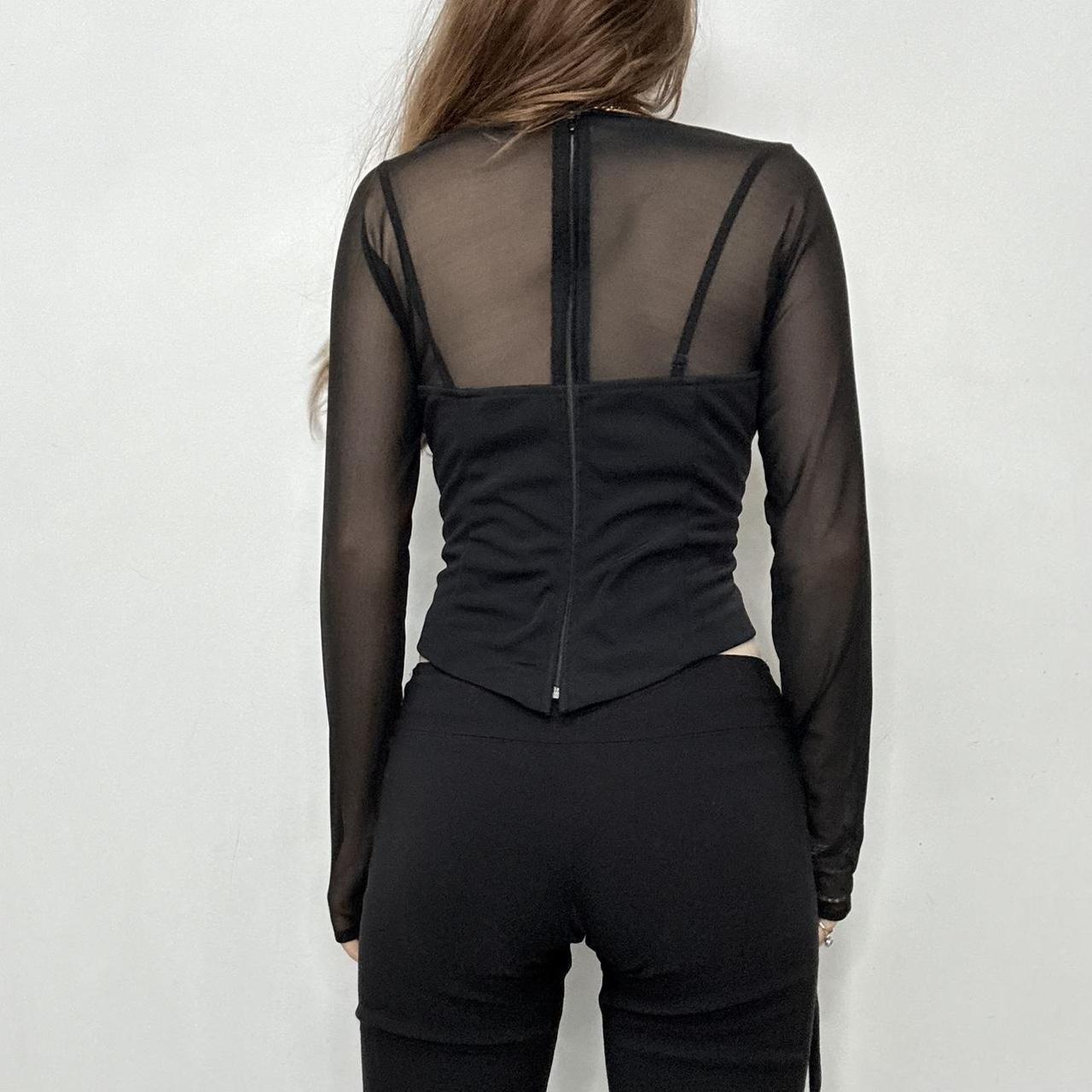 Black structured corset shirt