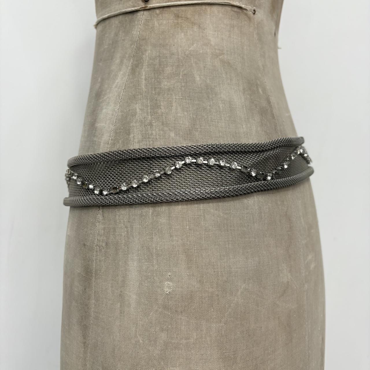 Silver metal western studded belt
