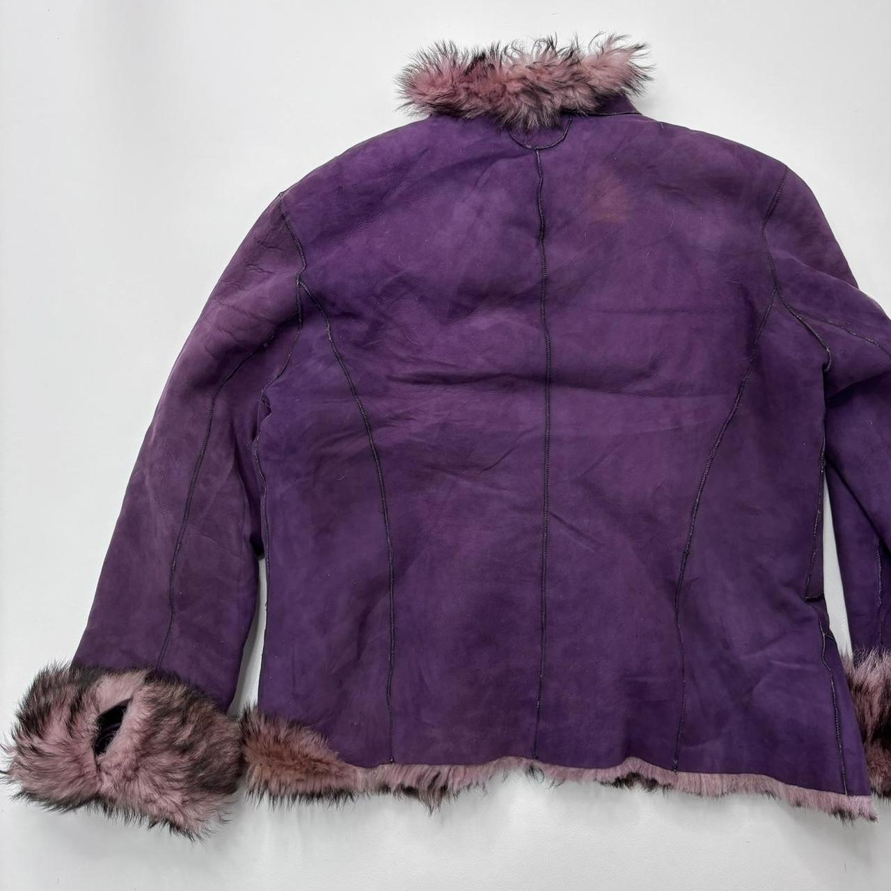 Suede embroidered fur boho jacket