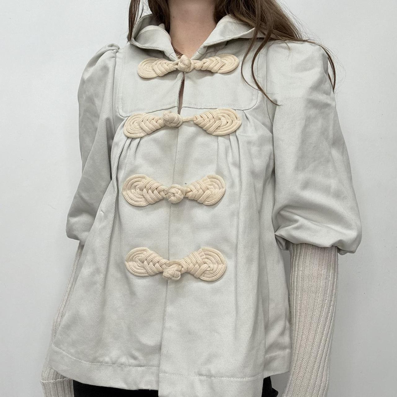 Cream puff pea coat jacket