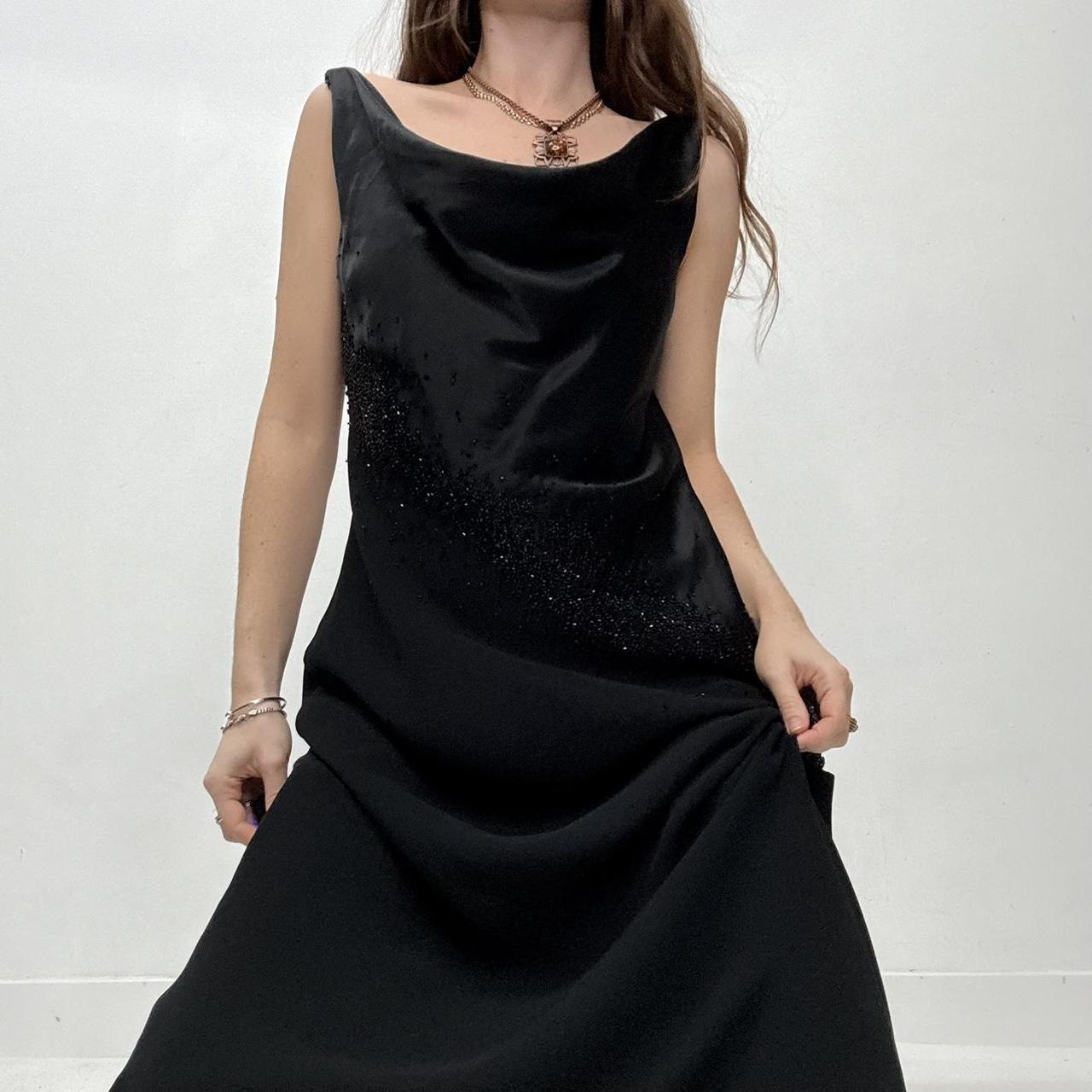 Black bias cut maxi dress