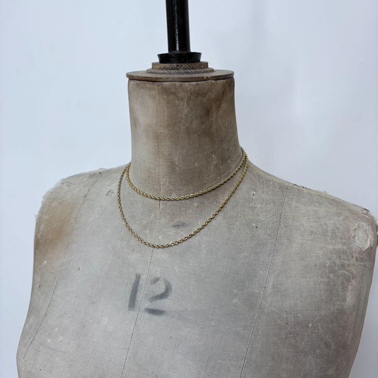 Long gold plated twist chain necklace