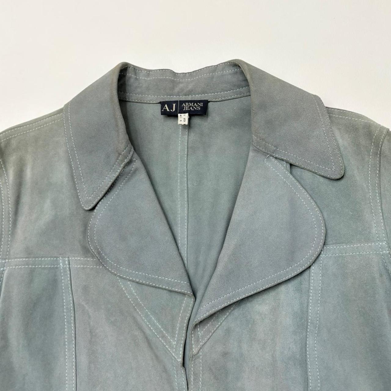 Slouchy pale blue suede coat