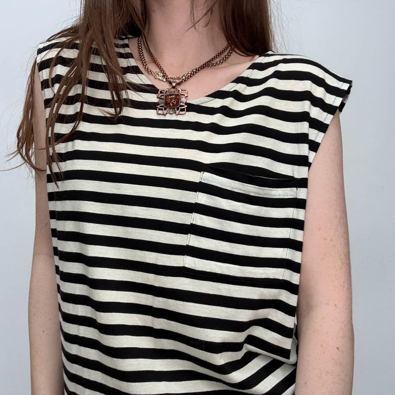 Black and white striped vest