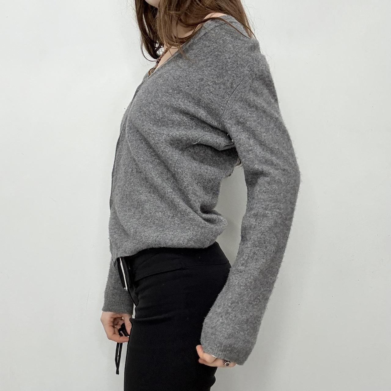 Grey wool button up slouchy cardigan