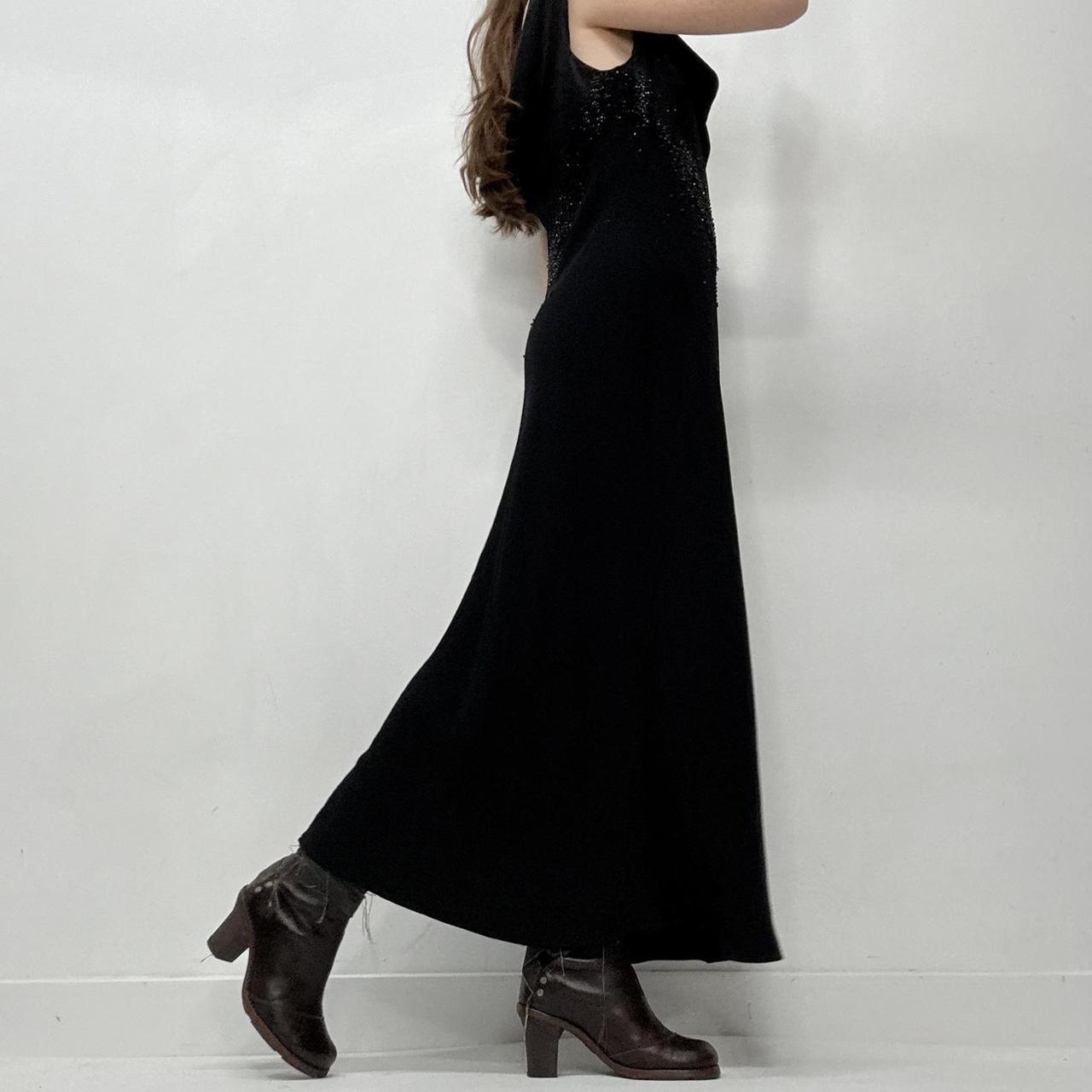 Black bias cut maxi dress