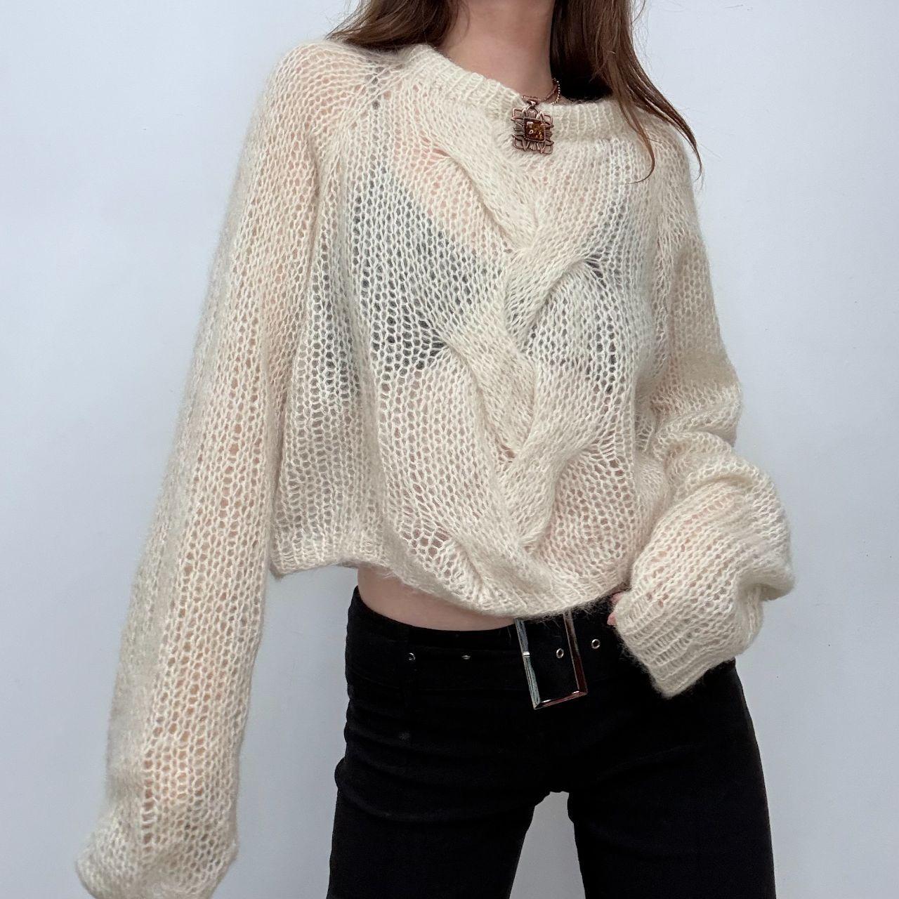 Sheer slouchy mohair silk knit