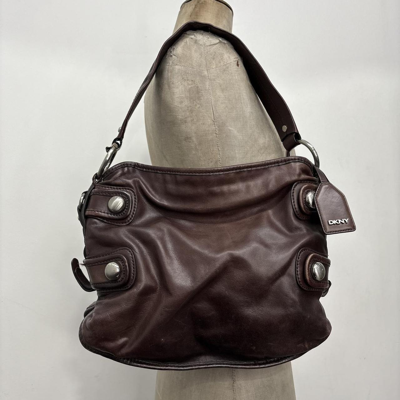 Brown leather slouchy bag