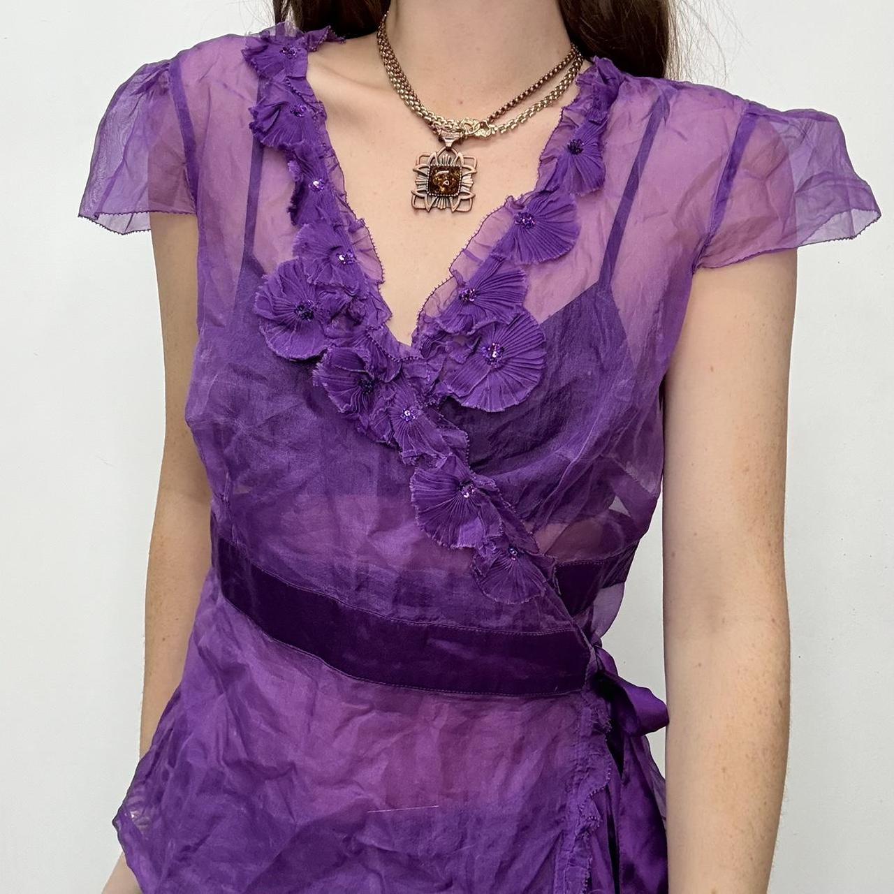 Sheer ruffle flutter fairy blouse