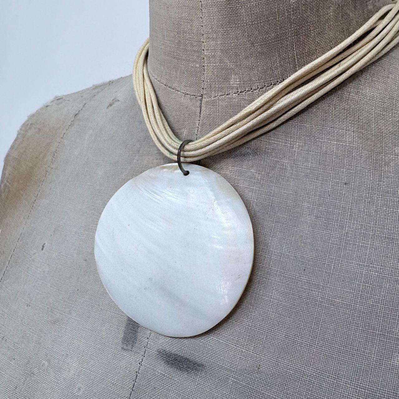 Oversized mother of pearl shell necklace