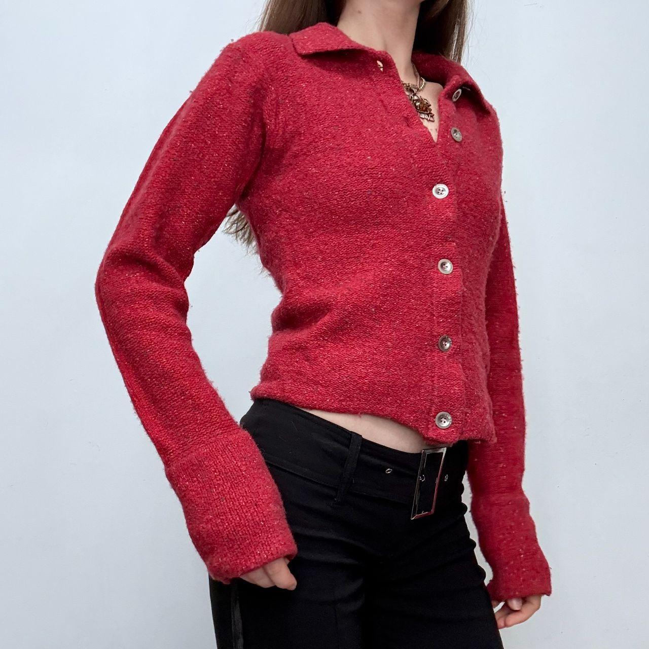 Red tab Levi engineered cut cardigan