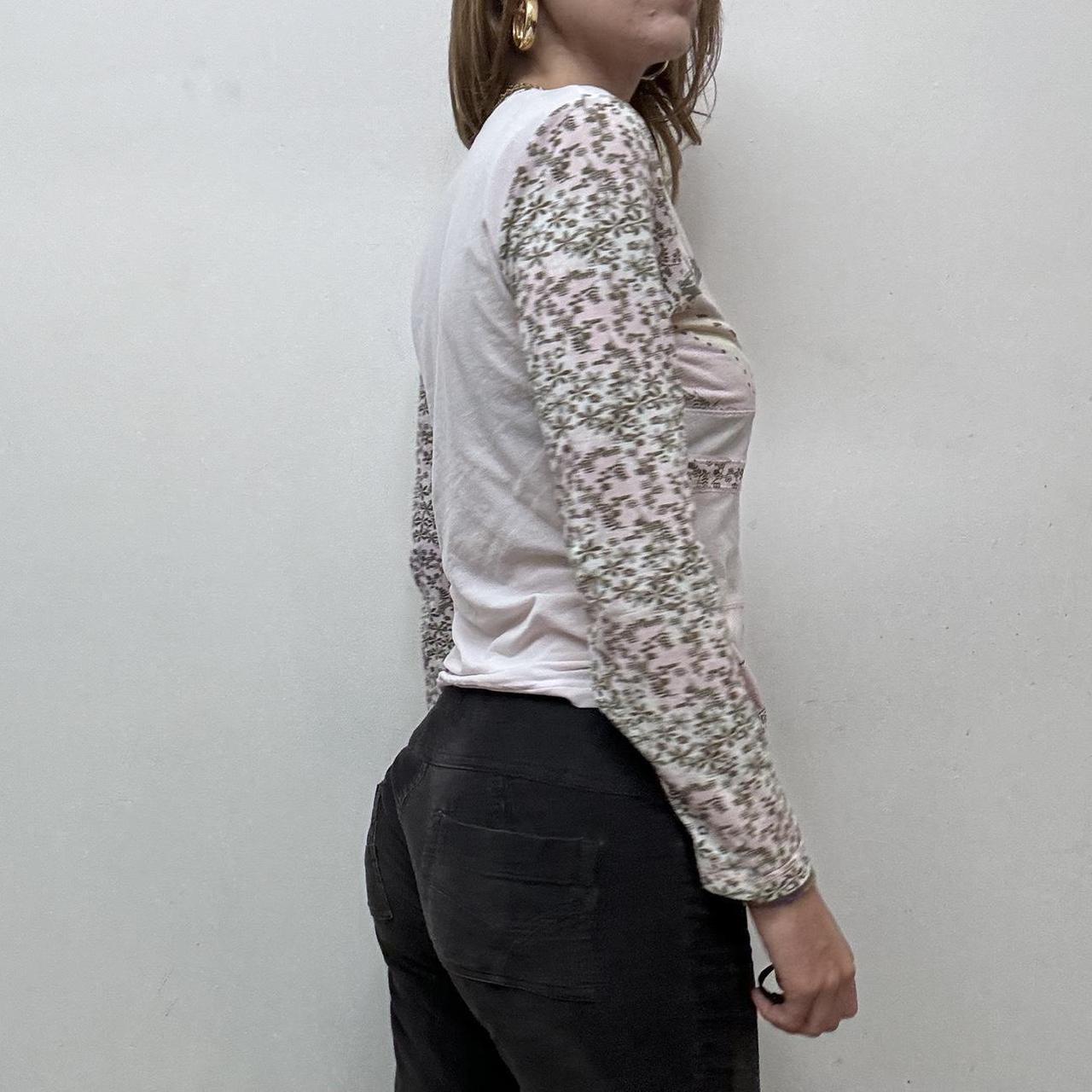 Sheer mesh patterned y2k top