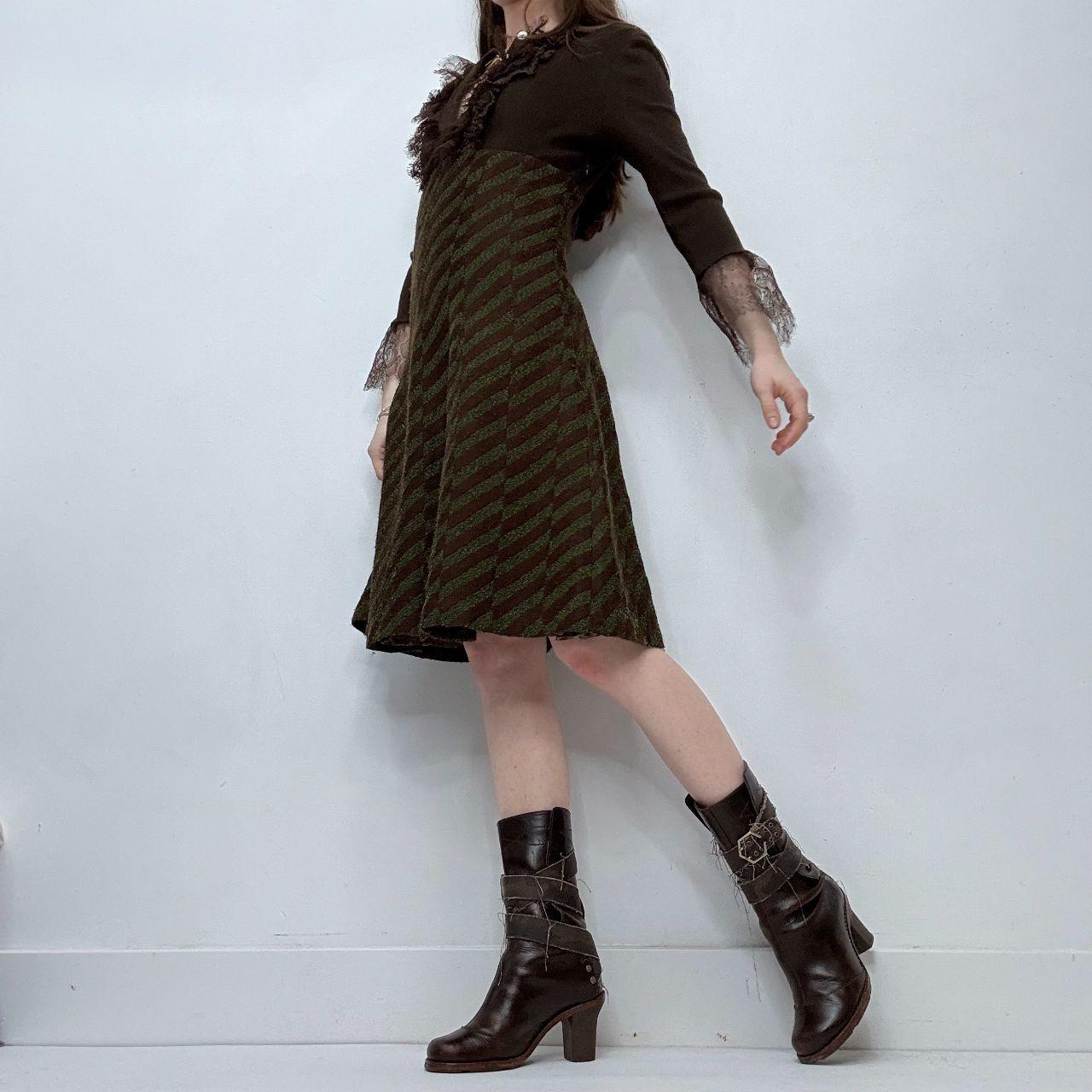 Brown lace fairy distressed dress