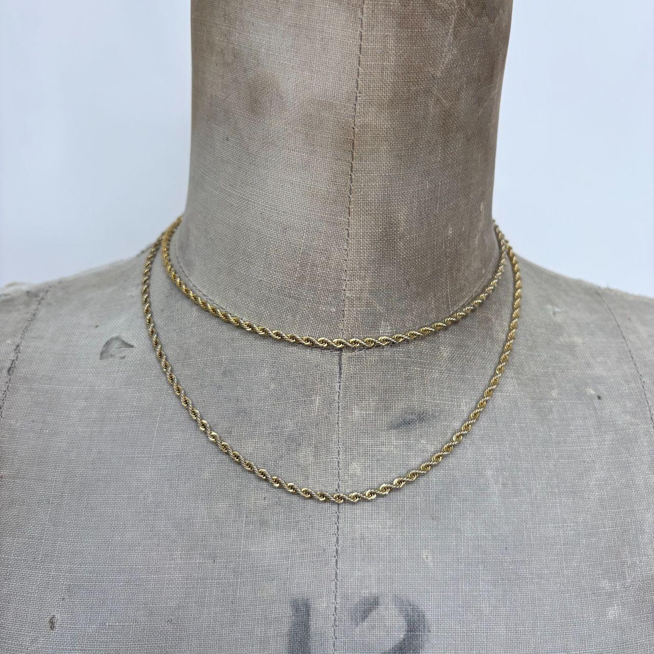 Long gold plated twist chain necklace