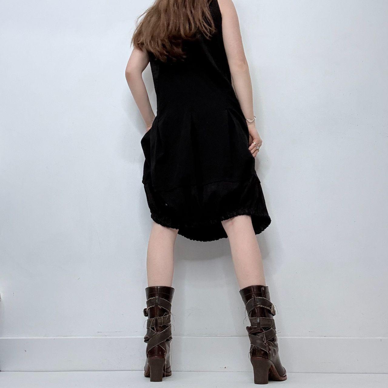 Black studded flared cargo dress