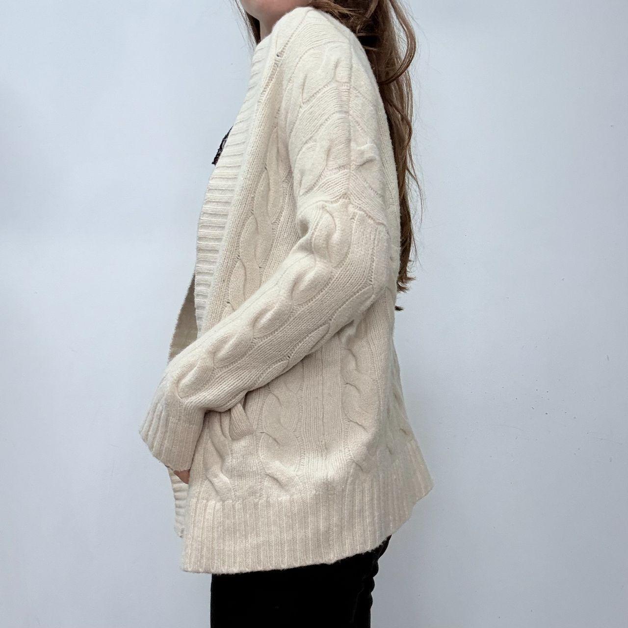 Cream chunky cable knit Ralph Lauren cardigan