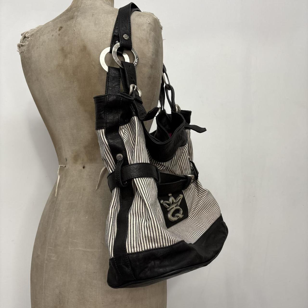 Save the queen striped bag