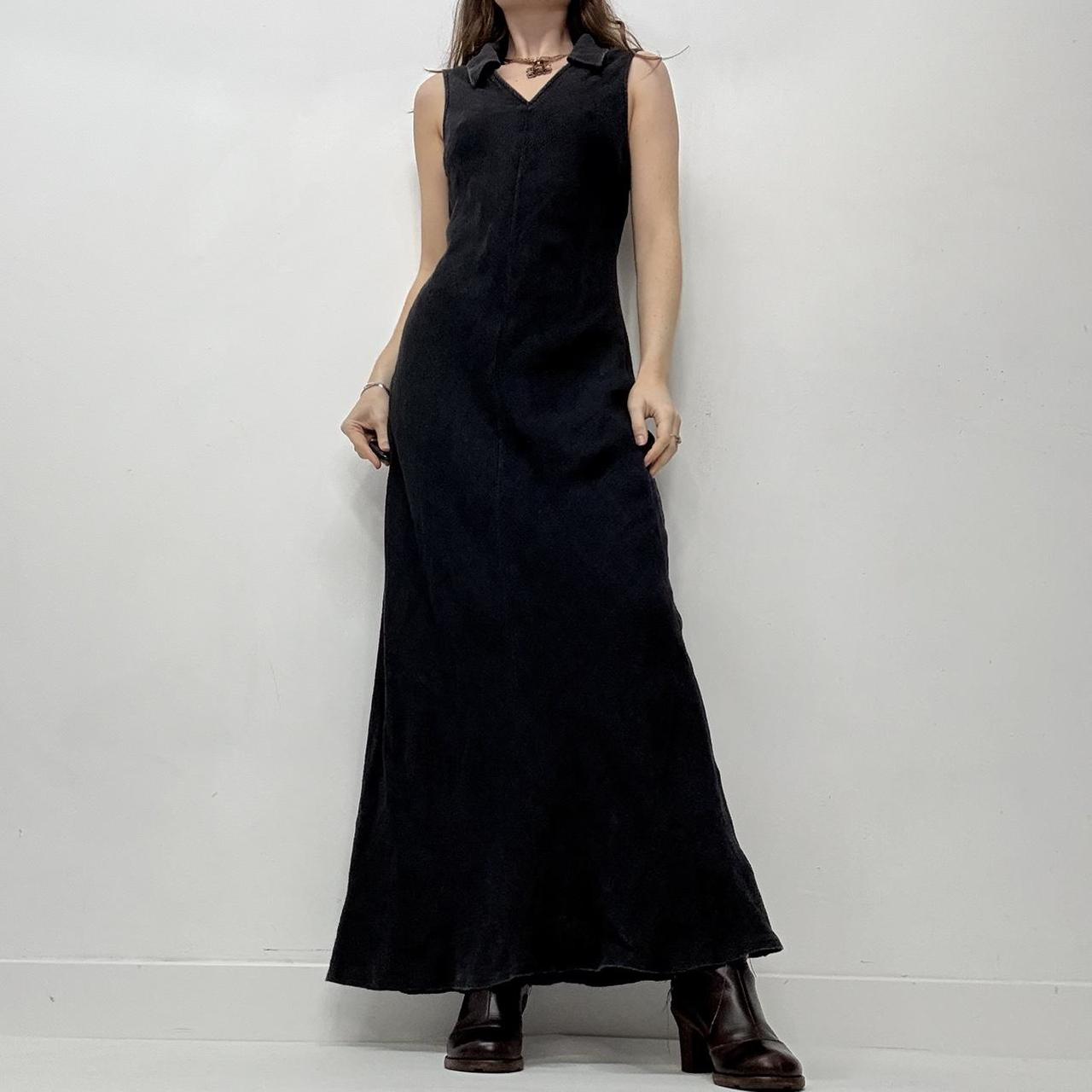 Black bias cut maxi dress