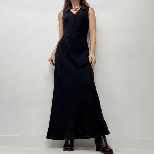 Black bias cut maxi dress