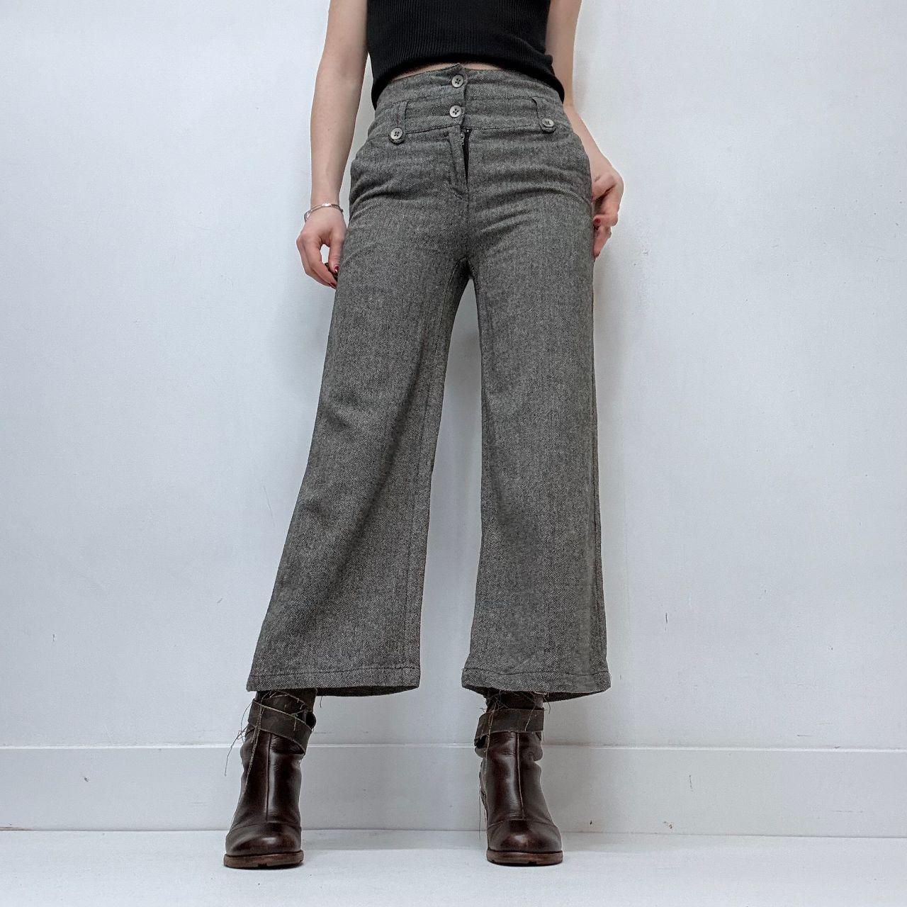 Flared cropped suit pants