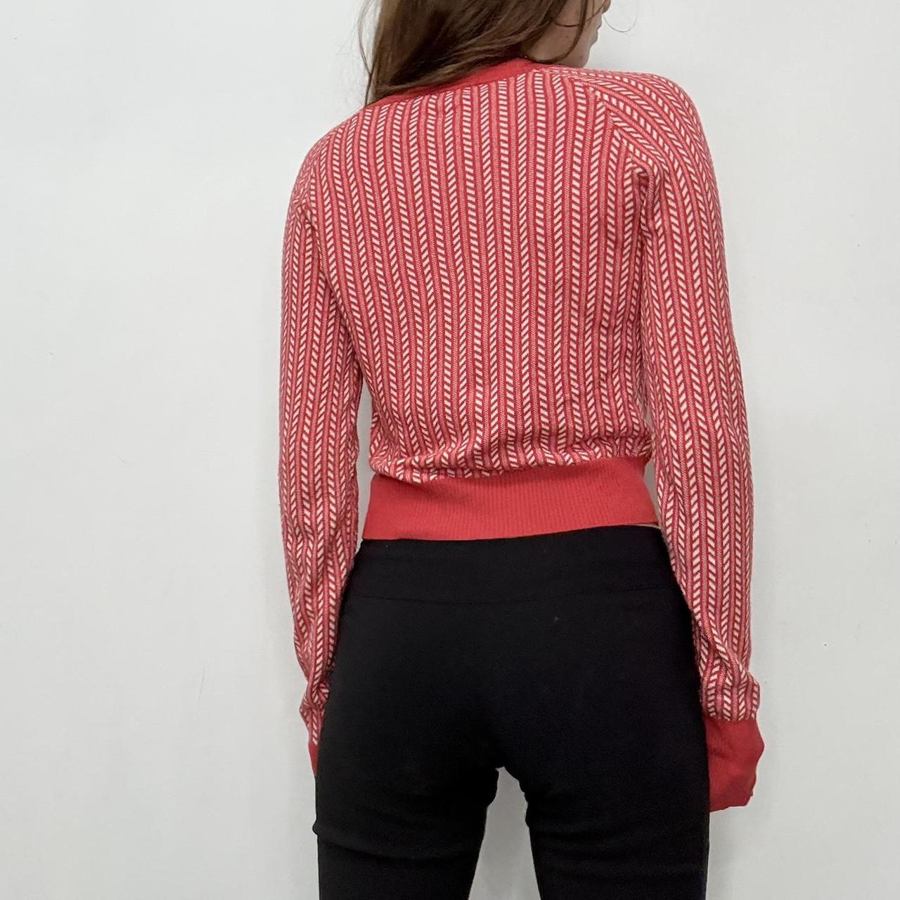 Red cropped slouchy diesel cardigan
