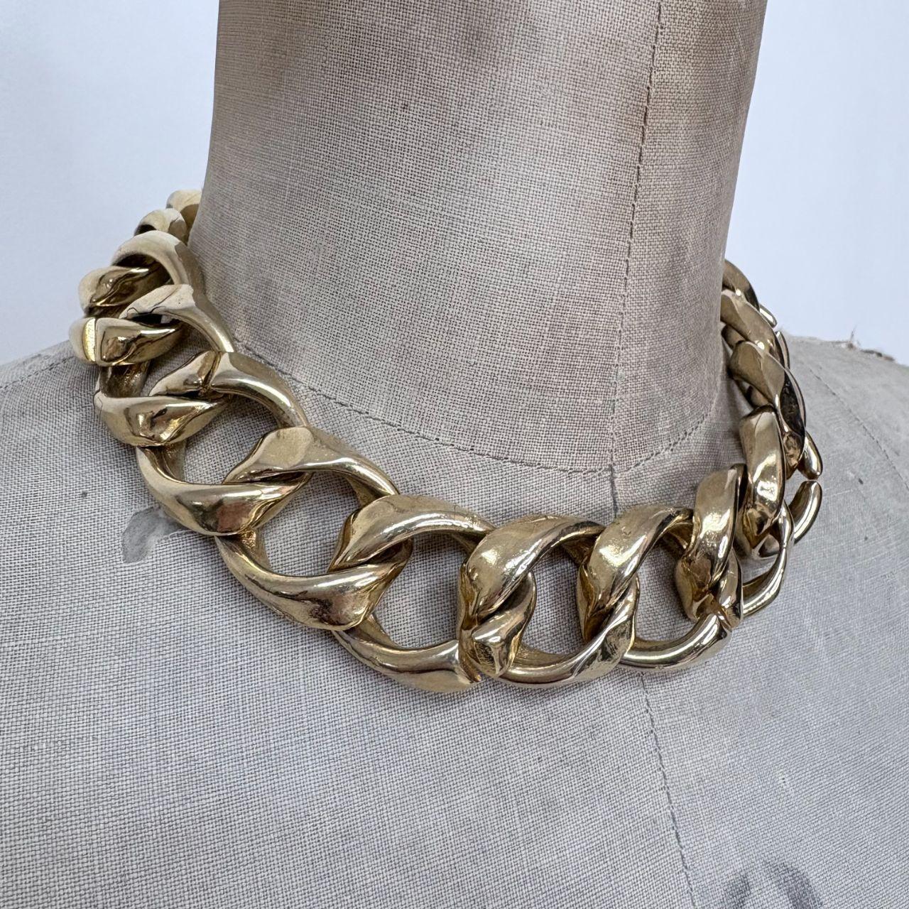Oversized chunky gold chain necklace